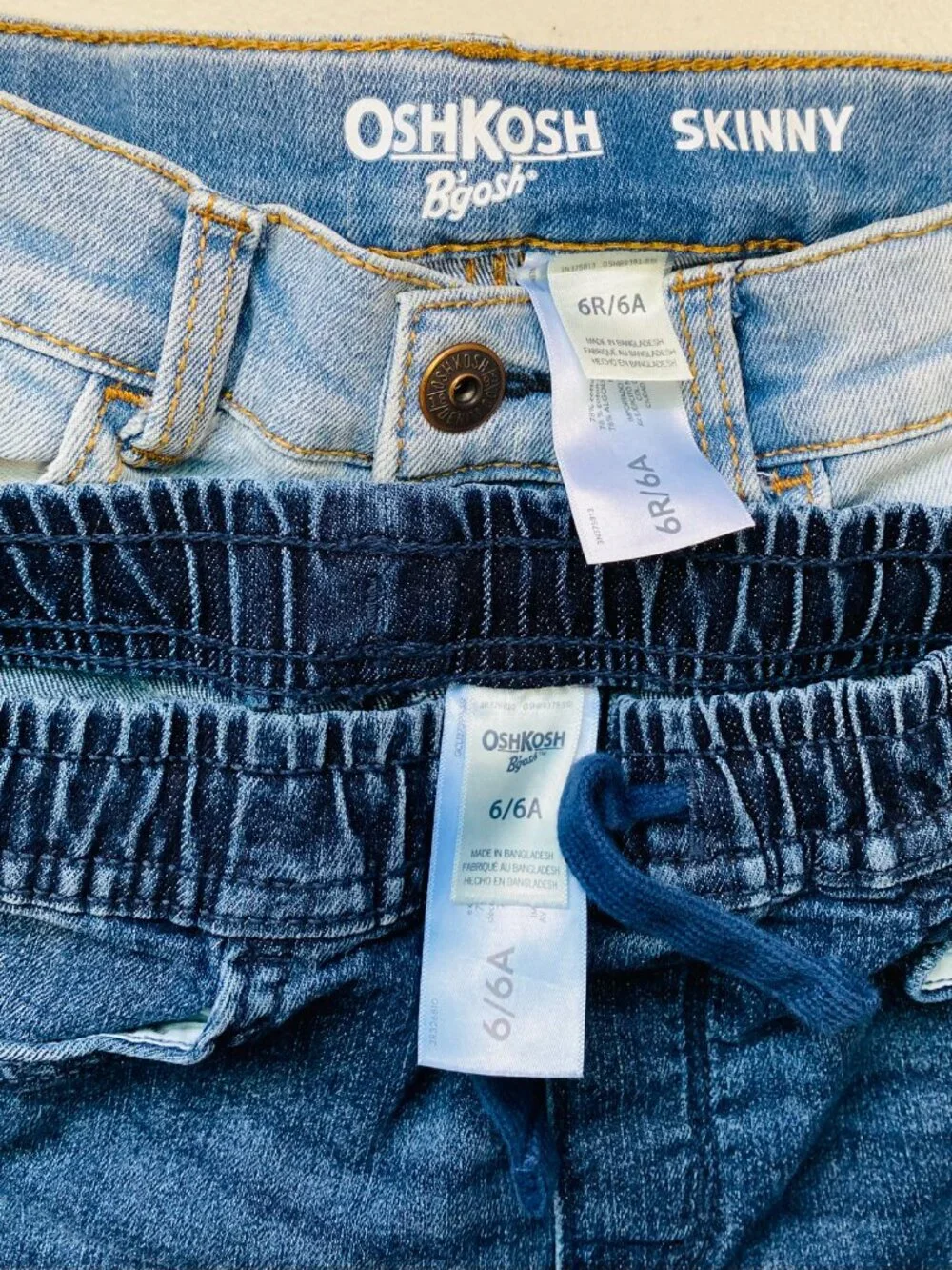2 Pr Oshkosh B'Gosh Boys Jeans Sz 6 - EUC